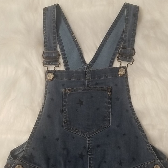 Girls 14 denim overalls with star print - Picture 4 of 9